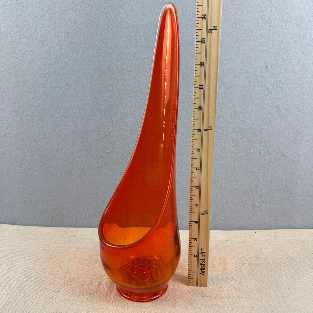 Viking Glass Persimmon Orange Taperglow Candle Holder‎ Epic Series 14.5